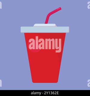 Vektor für Soda-Becher. Symbol für Einwegbecher. Kunststoffbecher Stock Vektor