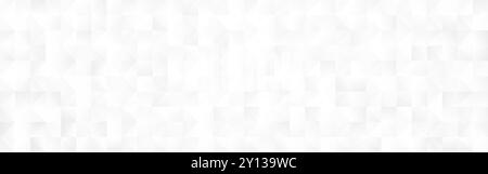 Weiße abstrakte Textur. Minimaler geometrischer Hintergrund. Moderne Technologie-Tapete. Quadratische Elemente. Vorlage für Lichtposter. Einfache Website-Kulisse. V Stock Vektor