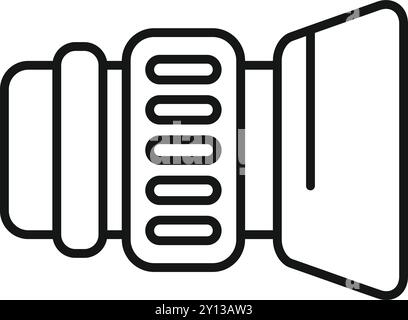 Professionelles Kameraobjektiv, ideal für die Aufnahme atemberaubender Fotos und Videos mit Präzision und Klarheit Stock Vektor