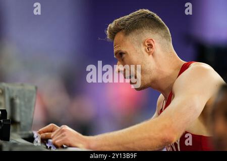 Paris, Frankreich. September 2024. Markus Rehm (GER) Athletics : Langsprung-T64-Finale der Männer im Stade de France während der Paralympischen Spiele 2024 in Paris, Frankreich. Quelle: SportsPressJP/AFLO/Alamy Live News Stockfoto