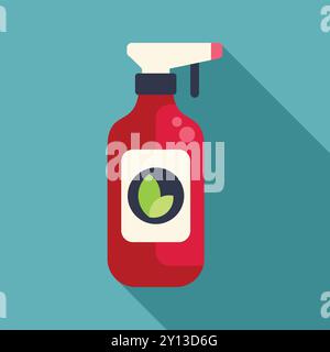 Rote Sprühflasche mit natürlichem und umweltfreundlichem Produkt, perfekt für die Förderung von umweltfreundlicher Reinigung und nachhaltigem Leben Stock Vektor