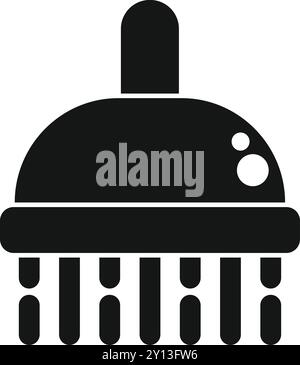 Schwarzes Glyphe-Symbol für einen Duschkopf, der Wasser sprüht, perfekt für Websites und Apps Stock Vektor