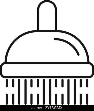 Das einfache Symbol eines Duschkopfes, der Wasser sprüht, ist perfekt für minimalistische Designs in Bezug auf Hygiene und Badezimmer Stock Vektor