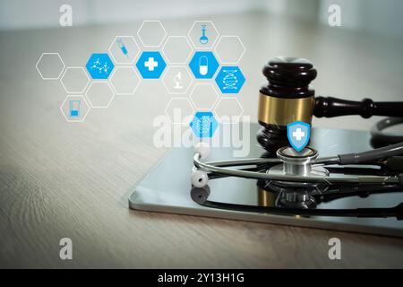 Datenschutzerklärung Laptop-Gesetz online im Arbeitsrecht für ein Unternehmen Stockfoto