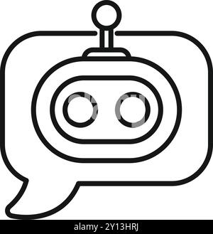 Dieses einfache Vektorsymbol zeigt einen Chatbot, der in einer Sprechblase spricht und die Kommunikation mit Ai darstellt Stock Vektor