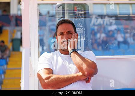 Rio Maior, Portugal. August 2024. Vasco Matos (CD Santa Clara) wurde während des Liga-Portugal-Spiels zwischen Casa Pia AC und CD Santa Clara im Estadio Municipal Rio Maior gesehen. Endergebnis: Casa Pia 0:2 Santa Clara. (Foto: Maciej Rogowski/SOPA Images/SIPA USA) Credit: SIPA USA/Alamy Live News Stockfoto