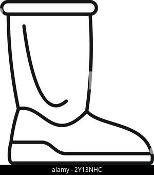 Wasserdichte Gummistiefel schützen vor Regen Umrisssymbol für Webdesign isoliert auf weißem Hintergrund Stock Vektor