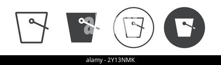 Bucket icon einfaches flaches Vektorsymbol Outline Kollektion Set Logo Stock Vektor