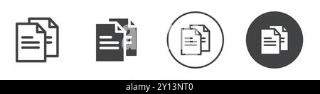 Dokumentpapiere Symbol einfaches flaches Vektorsymbol Umriss Sammlung Set Logo Stock Vektor