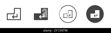 Symbol für Schaltfläche eingeben einfaches flaches Vektorsymbol Umriss Kollektion Set Logo Stock Vektor