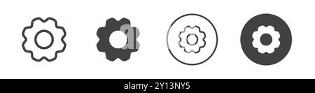 Gear Icon einfaches flaches Vektorsymbol Outline Kollektion Set Logo Stock Vektor