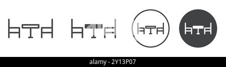 Küchentischsymbol einfaches flaches Vektor Symbol Outline Kollektion Set Logo Stock Vektor