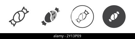 Süßigkeiten-Symbol einfaches flaches Vektorsymbol Umriss Kollektion Set Logo Stock Vektor