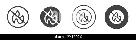 Keine brennbaren Materialien Symbol einfaches flaches Vektorsymbol Umriss Sammlung Set Logo Stock Vektor