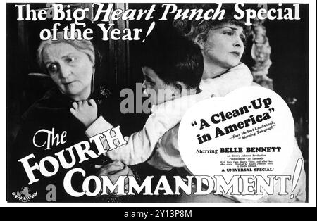 1927 The Fourth Commandment Poster – Stummfilm von Emory Johnson, mit Belle Bennett, Henry Victor – produziert von Carl Laemmle Stockfoto