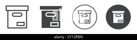 Office Datei Box Symbol einfaches flaches Vektor Symbol Umriss Sammlung Set Logo Stock Vektor