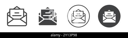 Briefumschlag öffnen Symbol einfaches flaches Vektorsymbol Umriss Sammlung Set Logo Stock Vektor