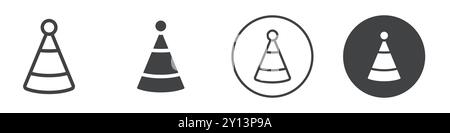 Partyhut Icon einfaches flaches Vektorsymbol Outline Kollektion Set Logo Stock Vektor