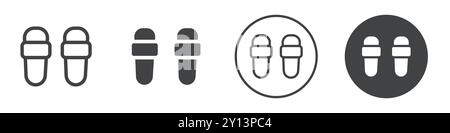 Slipper Icon einfaches flaches Vektorsymbol Outline Kollektion Set Logo Stock Vektor