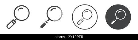 Suchsymbol einfaches flaches Vektorsymbol Umriss Sammlung Set Logo Stock Vektor