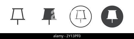 Push Pin Symbol einfaches flaches Vektorsymbol Umriss Kollektion Set Logo Stock Vektor