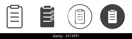 Hinweis Papiersymbol einfaches flaches Vektorsymbol Umriss Sammlung Set Logo Stock Vektor