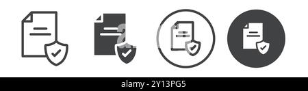 Secure Verification Symbol einfaches flaches Vektorsymbol Umriss Sammlung Set Logo Stock Vektor