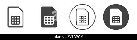 SIM-Kartensymbol einfaches flaches Vektorsymbol Umriss Sammlung Set Logo Stock Vektor