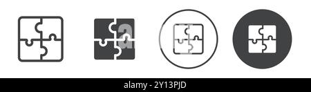Puzzle-Symbol einfaches flaches Vektorsymbol Umriss Kollektion Set Logo Stock Vektor