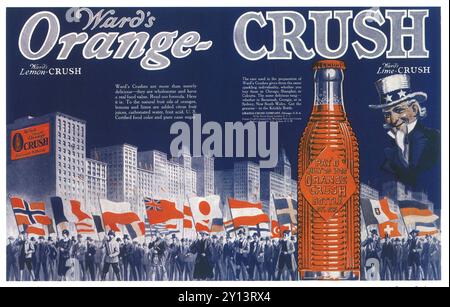 1924 Orange Crush Ad - Ward's Lemon Crush - Ward's Lime Crush Stockfoto