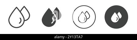Wassertropfen Symbol einfaches flaches Vektorsymbol Outline Kollektion Set Logo Stock Vektor