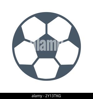 Fußballsymbol. Einfache Grafik eines Fußballballs, ideal für sportliche Projekte. Stock Vektor