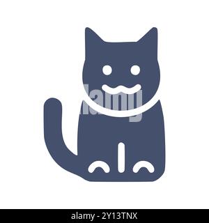 Symbol für sitzende Katze. Einfache, stilisierte Ikone einer sitzenden Katze. Perfekt für Projekte im Zusammenhang mit Haustieren, Webdesign und Illustrationen. Stock Vektor