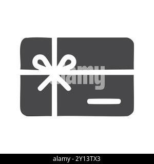 Geschenkkartensymbol. Einfaches Symbol, das eine Geschenkkarte mit einem Band darstellt. Perfekt für Online-Shops, E-Commerce und Marketingmaterialien. Stock Vektor