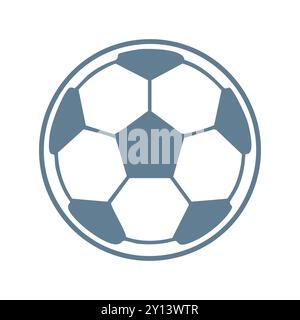 Fußballsymbol. Einfache Illustration eines klassischen Fußballballs, perfekt für Sport-, Team- und Spieldesigns. Stock Vektor