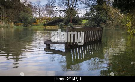 Überfluteter Park - Grange Over Sands Stockfoto