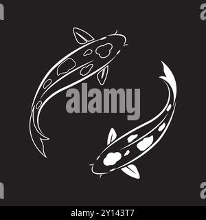 Koi Goldfisch Icon Vektor Illustration Symbol Design Stock Vektor