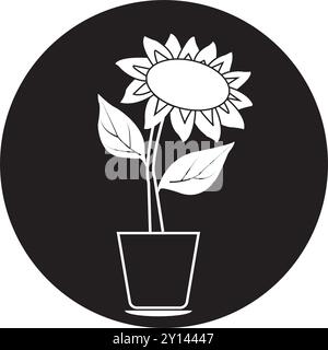 Ikonen von verschiedenen Arten von Blumen, Sonnenblumen, Tulpen und anderen Stock Vektor