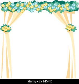 Blumenhochzeit Bogen Vektor Illustration Stock Vektor