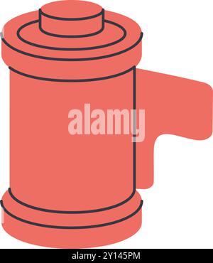 Kamera Filmrolle, Filmstreifen. Professionelle Fotoausrüstung. Vektorabbildung. Stock Vektor