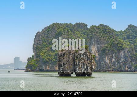 Dinh Huong Islet in Ha Long Bay, Quang Ninh, Vietnam. Stockfoto