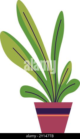 Moderne Zimmerpflanzen-Illustration in Pot Stock Vektor