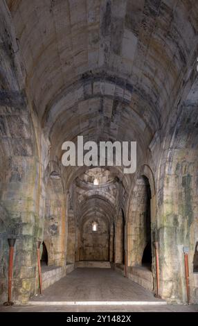 Susuz Caravanserai, erbaut von Giyaseddin Keykubad bin Keyhusrev, liegt an der Antalya Burdur Straße. Susuz kervansarayi Stockfoto