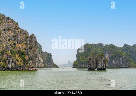 Dinh Huong Islet in Ha Long Bay, Quang Ninh, Vietnam. Stockfoto