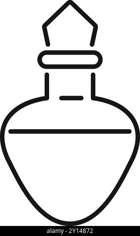 Strichkunstsymbol eines Liebestranks in einer herzförmigen Flasche, perfekt für Bastelprojekte am valentinstag Stock Vektor
