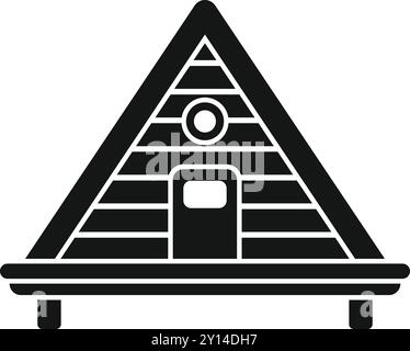 Dieses schlichte und dennoch ikonische Logo im Innenraum mit einem Rahmen vermittelt ein Gefühl von Abenteuer und Verbundenheit mit der Natur – perfekt für Unternehmen in der Reise- und Outdoor-Branche Stock Vektor