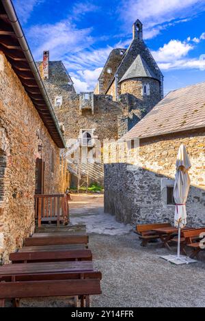 Burg Aggstein, Österreich. Burgruine Aggstein, Reiseziel Donau - Wachau Tal. Stockfoto