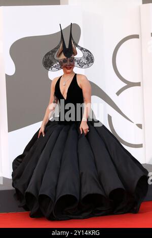 Italien, Lido di Venezia, 4. September 2024: Lady Gaga besucht einen roten Teppich für 'Joker: Folie a Deux' während des 81. Internationalen Filmfestivals von Venedig am 4. September 2024 in Venedig. Foto © Ottavia Da Re/Sintesi/Alamy Live News Stockfoto