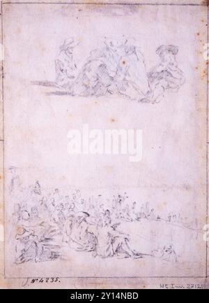 Antoni Viladomat/DIBUJO VILADOMAT, SIGLO XVIII. Museum: Museo Nacional de Arte de Cataluña (MNAC), Barcelona, Cataluña, España. Stockfoto