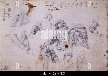 Antoni Viladomat/DIBUJO VILADOMAT, SIGLO XVIII. Museum: Museo Nacional de Arte de Cataluña (MNAC), Barcelona, Cataluña, España. Stockfoto